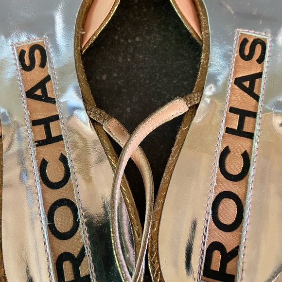 Gold Rochas flat with slingback - Picture 10 of 10